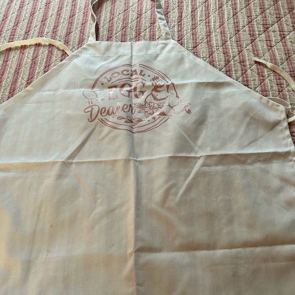 Local Egg Dealer white apron -34” by 30”-fun apron for your friendly farmer- new - Picture 7 of 7